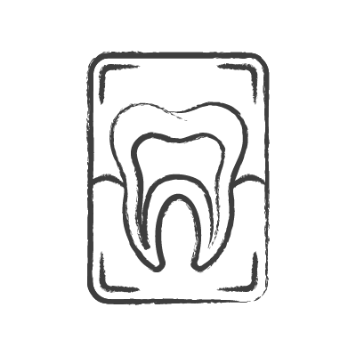 Ikona zęba na ciemnym tle podkreślająca Stronę główną.